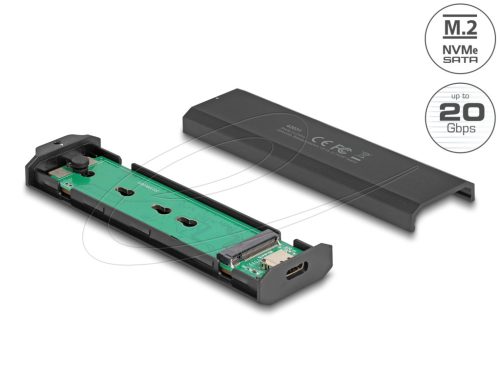 Delock Külső USB Type-C  20 Gbps kombinált ház M.2 NVMe PCIe vagy SATA SSD eszközhöz - szerszám mentes