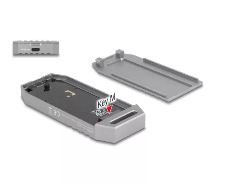 Delock M.2 NVMe SSD ház USB 40 Gbps   szerszámmentes (DL-42033)