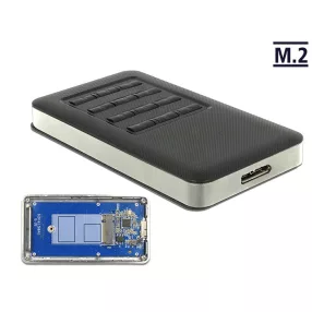   Delock Külso ház M.2 B kulcsmodul 42 mm SSD-hez > USB 3.0 Micro B-típusú anya titkosítás funkcióval (DL-42594)