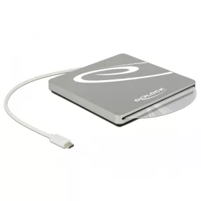   Delock Külso váz 9,5 / 12,7 mm magasságú, 5.25  Slot-in Slim SATA meghajtókhoz USB Type-C  apa csatl (DL-42605)