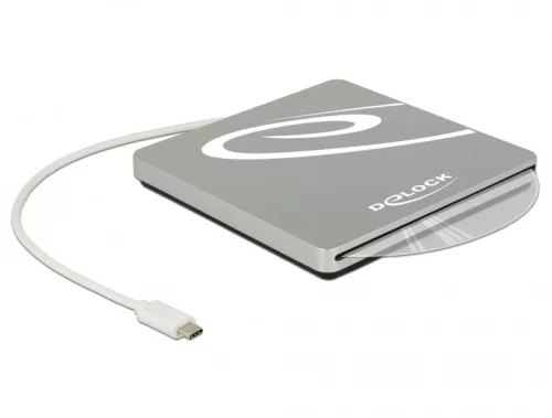 Delock Külso váz 9,5 / 12,7 mm magasságú, 5.25  Slot-in Slim SATA meghajtókhoz USB Type-C  apa csatl (DL-42605)