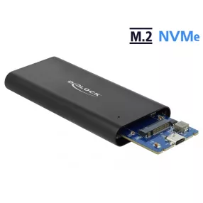   Delock M.2 NVMe PCIe SSD-hez kapcsolódó külso memória ház SuperSpeed USB 10 Gbps (USB 3.1 Gen 2) USB (DL-42614)