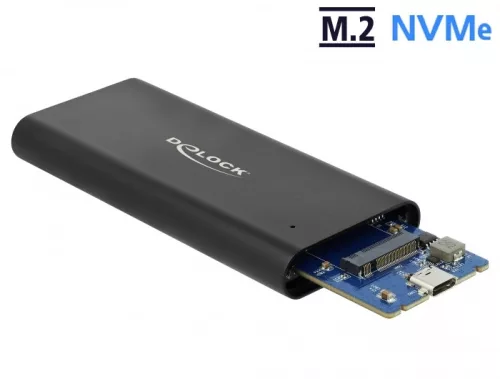 Delock M.2 NVMe PCIe SSD-hez kapcsolódó külso memória ház SuperSpeed USB 10 Gbps (USB 3.1 Gen 2) USB (DL-42614)