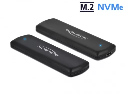 Delock Külso ház M.2 NVME PCIe SSD-hez USB Type-C csatlakozóval anya - eszközmentes (DL-42615)
