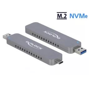   Delock Külső ház az M.2 NVME PCIe SSD-hez USB Type-C  - és A-típusú USB csatlakozóval apa (DL-42616)