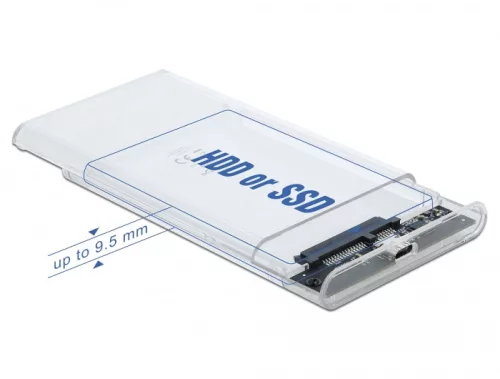 Delock Külső ház 2.5  SATA HDD / SSD-hez SuperSpeed USB 10 Gbps (USB 3.1 Gen 2) (DL-42617)