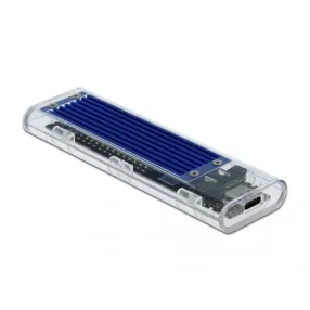   Delock Külso ház M.2 NVME PCIe SSD-hez USB Type-C  csatlakozóval anya áttetszo (DL-42620)