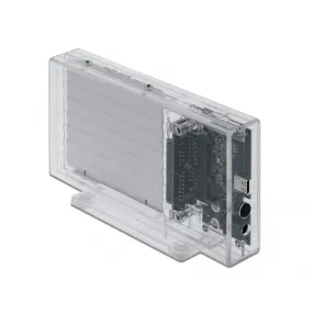   Delock Külso kettos ház 2 db. 2.5  SATA HDD / SSD-hez USB Type-C anya csatlakozóval átlátszó (DL-42622)