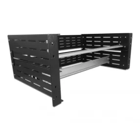 Delock 19  DIN-sín konzol, 4U, fekete (DL-42632)