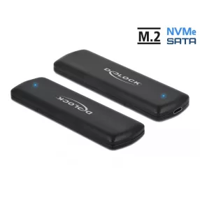   Delock Külső USB Type-C  kombinált ház M.2 NVMe PCIe vagy SATA SSD eszközhöz - szerszám mentes (DL-42633)