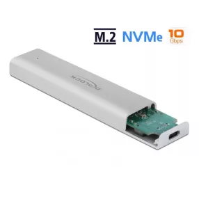   Delock M.2 NVMe PCIe SSD-hez kapcsolódó külso memória ház SuperSpeed USB 10 Gbps USB Type-C anya (DL-42634)