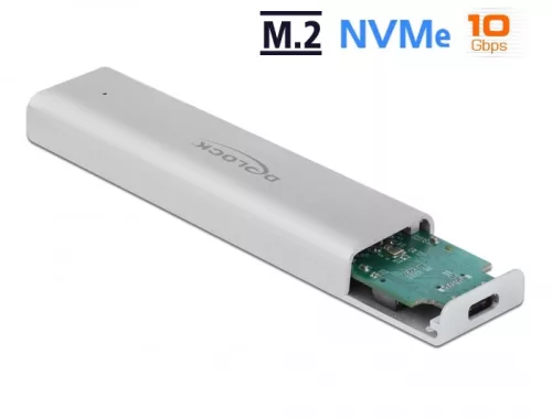 Delock M.2 NVMe PCIe SSD-hez kapcsolódó külso memória ház SuperSpeed USB 10 Gbps USB Type-C anya (DL-42634)