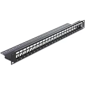   Delock 19"-s 24 portos Keystone patchpanel tehermentesítővel (DL-43277)