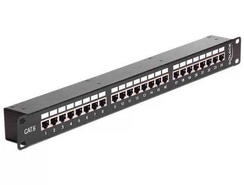 Delock 19" csatolós patch panel 24 portos Cat.6 (DL-43295)