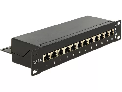 Delock 10  Patch Panel 12 portos Cat.6 fekete (DL-43297)