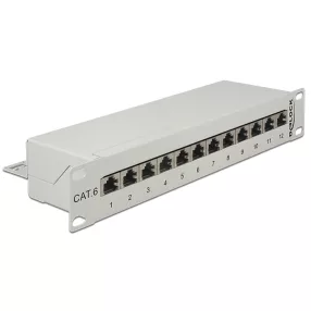 Delock 10  Patch Panel 12 portos Cat.6 szürke (DL-43299)
