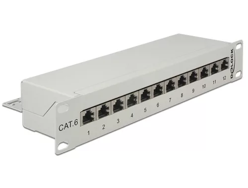 Delock 10  Patch Panel 12 portos Cat.6 szürke (DL-43299)