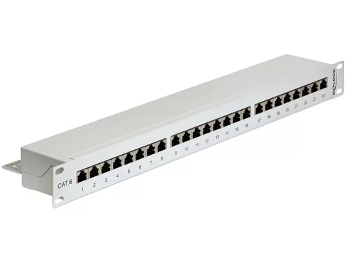 Delock 19  Patch Panel 24 portos Cat.6 szürke (DL-43300)