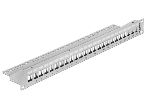 Delock 19" Keystone patch panel 24 portos szürke (DL-43302)
