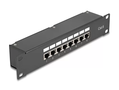 Delock 10  Kapcsolókészülékes patch panel 8 porttal Cat.6 (DL-43304)