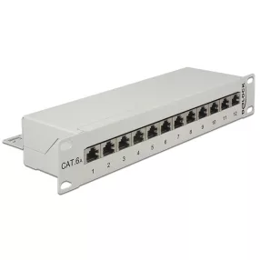 Delock 10  Patch Panel 12 Port Cat.6A szürke (DL-43308)