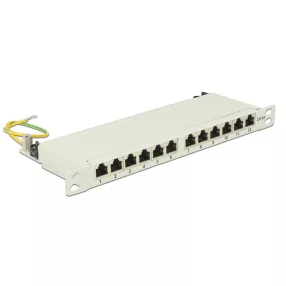   Delock 10  Patch Panel 12 portos Cat.6A 0.5 U szürke színű (DL-43311)