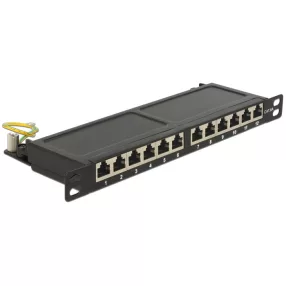   Delock 10  Patch Panel 12 portos Cat.6A 0.5 U fekete színű (DL-43312)