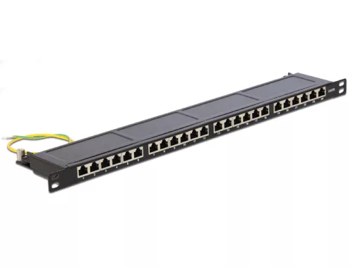 Delock 19" Patch Panel 24 Port Cat.6 0,5 U fekete (DL-43316)