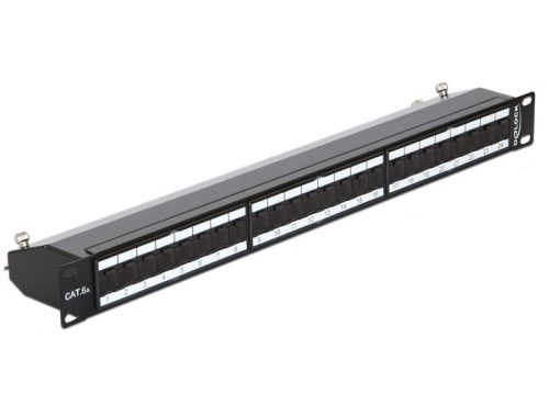Delock 19" Patch Panel 24 Port Cat.6A fekete