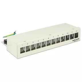   Delock Keystone asztali patch panel 12 portos szürke (DL-43335)