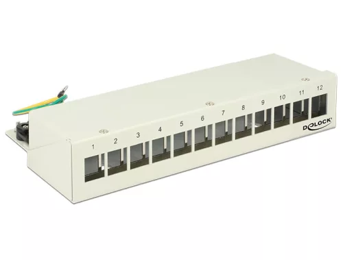 Delock Keystone asztali patch panel 12 portos szürke (DL-43335)