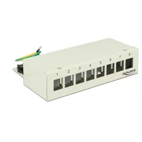   Delock Keystone asztali patch panel 8 portos szürke (DL-43336)