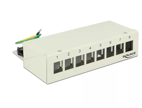 Delock Keystone asztali patch panel 8 portos szürke (DL-43336)