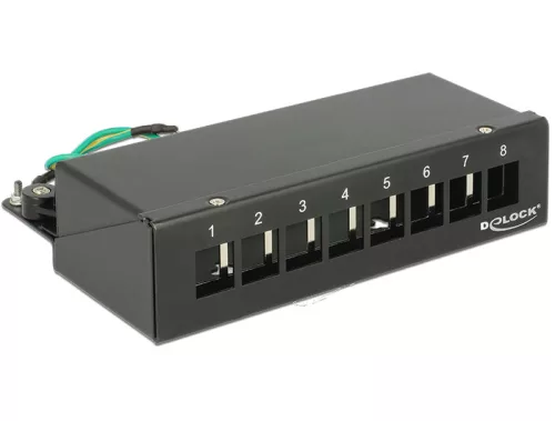 Delock Keystone asztali patch panel 8 portos fekete (DL-43338)