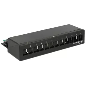   Delock Keystone asztali patch panel 12 portos fekete (DL-43339)