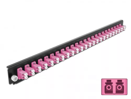 Delock 19  kötő doboz elsőpanele 24 porttal LC Duplex ibolya (DL-43361)