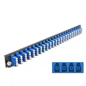   Delock 19  kötő doboz első panele 24 porttal LC Quad kék (DL-43369)