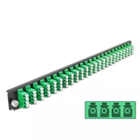   Delock 19  kötő doboz első panele 24 porttal LC Quad zöld (DL-43370)