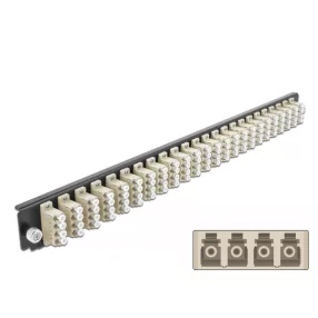   Delock 19  kötő doboz első panele 24 porttal LC Quad bézs (DL-43371)