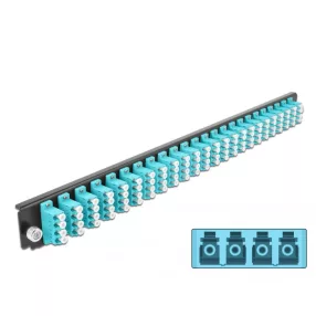   Delock 19  kötő doboz első panele 24 porttal LC Quad vízkék (DL-43372)