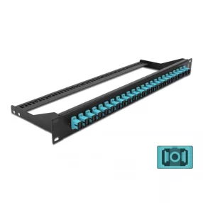   Delock 19  száloptikás csatlakozó panel 24 portos SC Simplex vízkék (DL-43383)