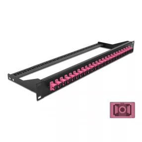   Delock 19  száloptikás csatlakozó panel 24 portos SC Simplex ibolya (DL-43384)