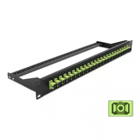   Delock 19  száloptikás csatlakozó panel 24 portos SC Simplex citromzöld (DL-43385)