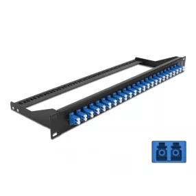   Delock 19  száloptikás csatlakozó panel 24 portos LC Duplex kék (DL-43386)