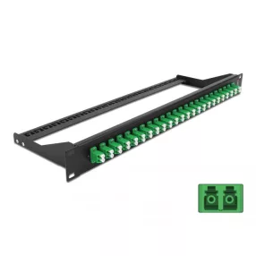   Delock 19  száloptikás csatlakozó panel 24 portos LC Duplex zöld (DL-43387)