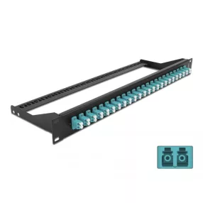   Delock 19  száloptikás csatlakozó panel 24 portos LC Duplex vízkék (DL-43389)