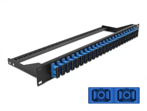 Delock 19  száloptikás csatlakozó panel 24 portos SC Duplex kék (DL-43392)