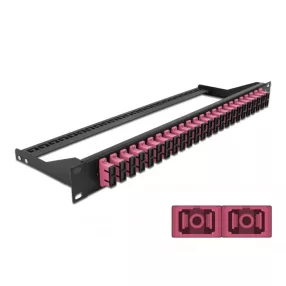   Delock 19  száloptikás csatlakozó panel 24 portos SC Duplex ibolya (DL-43396)