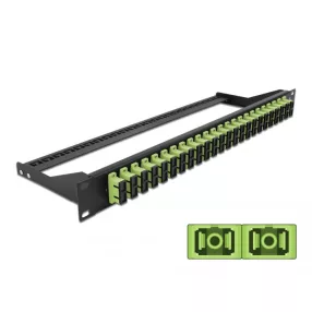   Delock 19  száloptikás csatlakozó panel 24 portos SC Duplex citromzöld (DL-43397)