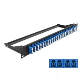   Delock 19  száloptikás csatlakozó panel 24 portos LC Quad kék (DL-43398)